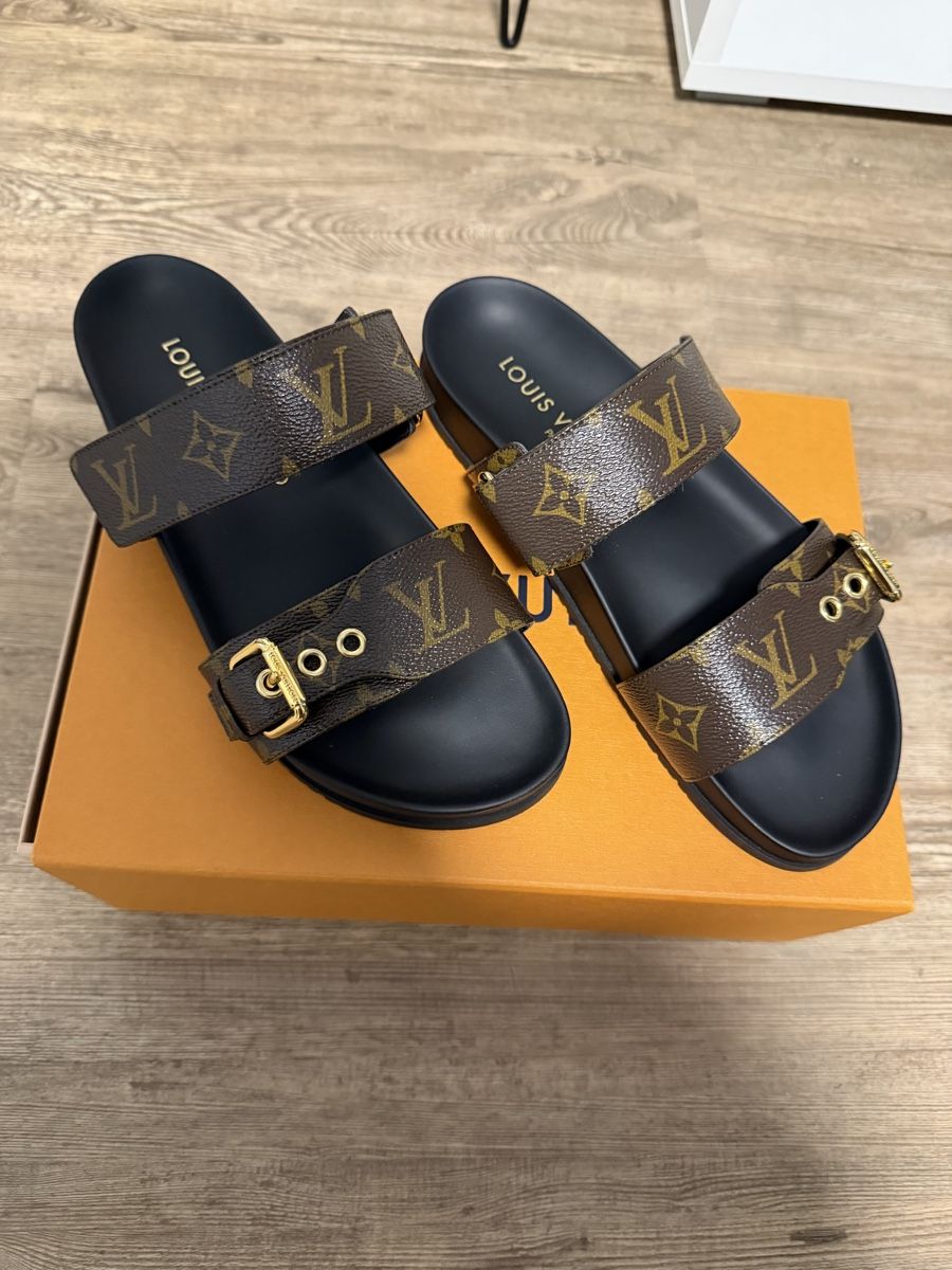 Louis Vuitton Damenschuhe: Louis Vuitton Bom Dia Pantolette Gr. 39 – Neu (gemäss Beschreibung) aus Seengen von kasibe20