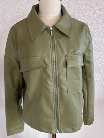 SOPHYLINE Paris Kunstleder Jacke in Gr. L, Olivgrün, NEU