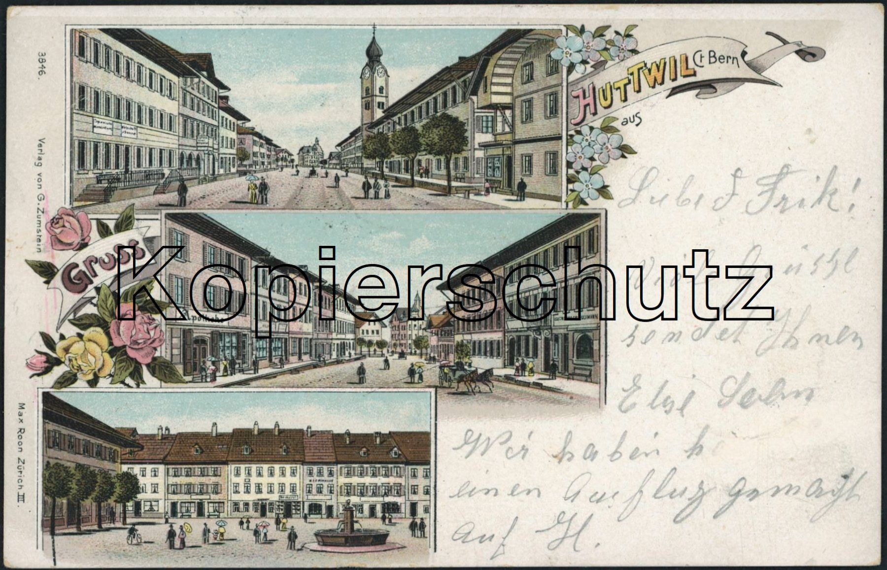 Cartoline postali: BE Huttwil - Litho – Usato da Schindellegi venduto da stationary