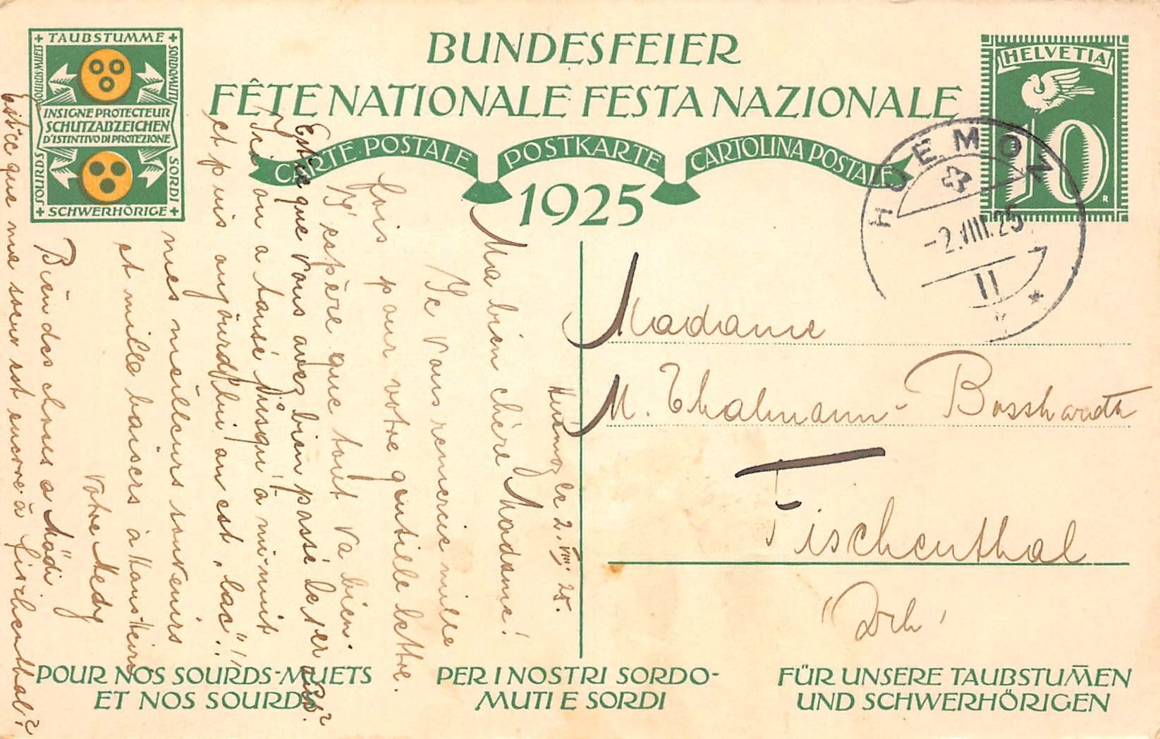 Tutti i francobolli: Bundesfeierkarte 1925, Spielende Kinder – Usato da Ottikon b.Kemptth. venduto da Neptun1974 1