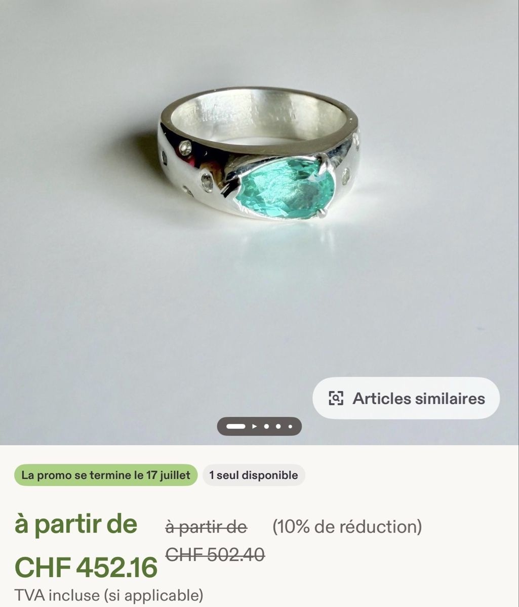 Bagues: Bague en argent - Apatite Paraïba – D'occasion à Marly par Nor_al3 7