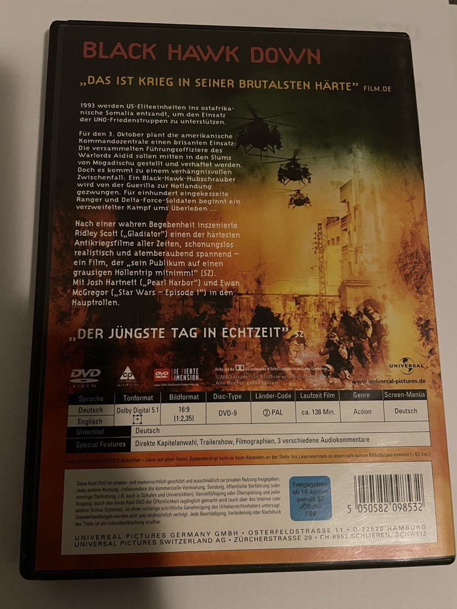 Tutti i DVDs: Black Hawk Down – Usato da Winterthur venduto da Cobraforce 1