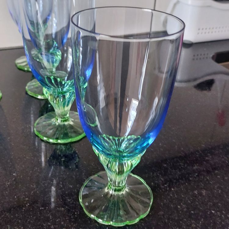 Seltene grosse BLAU/GRüNE Cocktail/Dessert Gläser 6 Stück | Kaufen auf ...