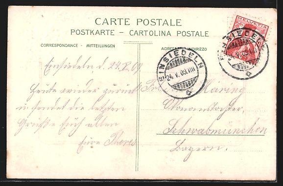 Cartoline postali: Litho Einsiedeln, Kloster mit grossem Pl – Usato da Berlin venduto da bartko-reher 1