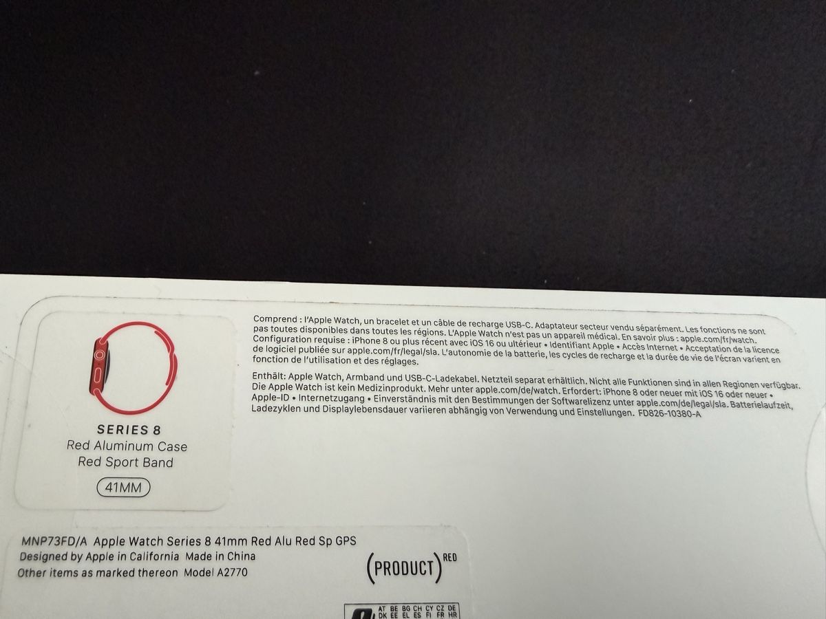 Apple Smartwatch: Apple Watch Serie 8 41mm Alluminio Rosso – Nuovo e nell'imballaggio originale da Amriswil venduto da Ttsa 4