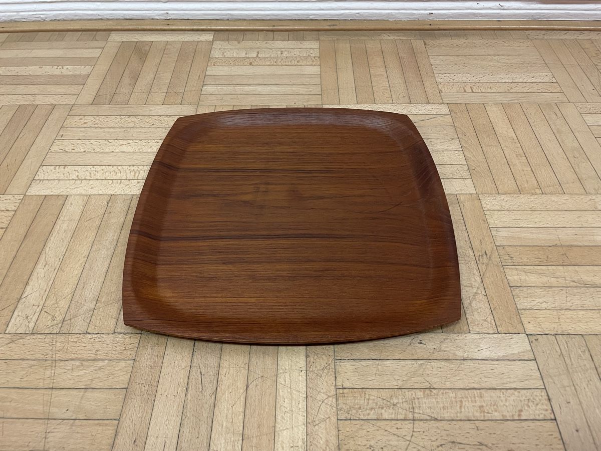 Piatti di portata: Vintage Teak Furnier Tablett oder Schale Serviertablett 70er – Usato da Zürich venduto da Vintagewiesel 2