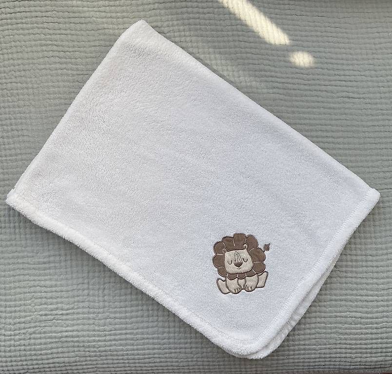 Decken: Babydecke Fleece Löwe, beige – Gebraucht aus Gattikon von AnnettFloh