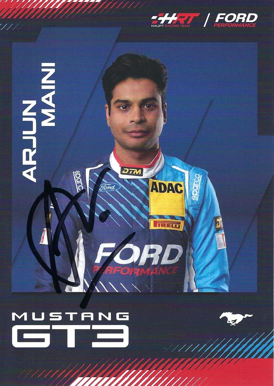 Autografi: Autogrammkarte, Arjun Maini, DTM, Version Oschersleben 2025 – Usato da Aarburg venduto da Hktm