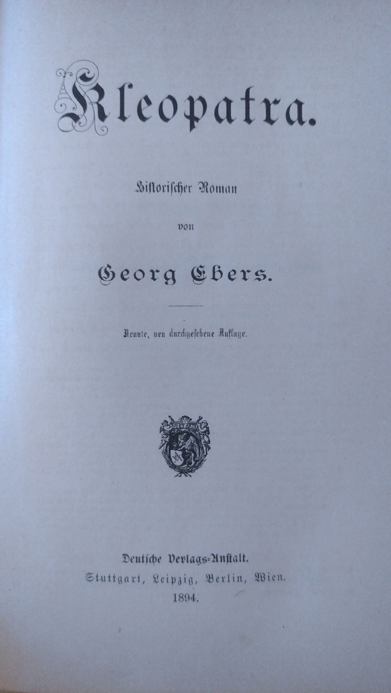 Bücher: Livre Ancien "Kleopatra" 1894, Ebers – Gebraucht aus Farvagny-le-Grand von LaCaverne 7