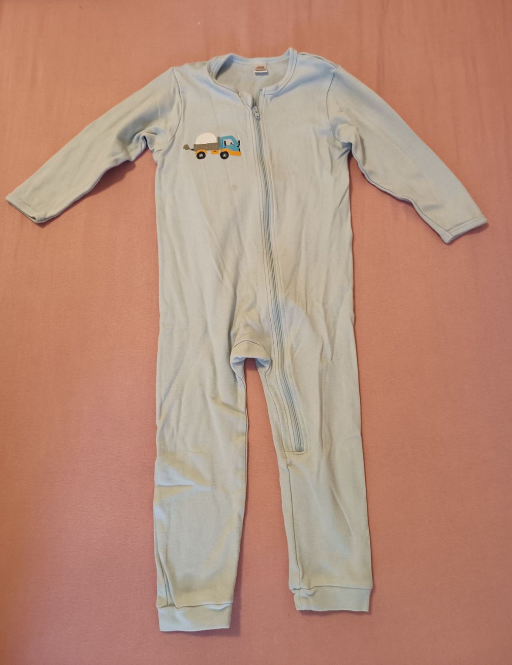 Pigiama & Simili: Texstar Strampler Pyjama Gr 98/104 Kinder hellblau Auto LKW – Usato da Oberhofen Thun'see venduto da cri_6md2