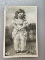 Alte Postkarte mit Zeichnung, eines Mädchen!
