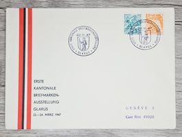 CL01 Enveloppe + Timbre Suisse 1947