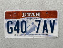 🇺🇸🇺🇸 USA Nummernschild UTAH - SKI LIFE ELEVATED 🇺🇸🇺🇸