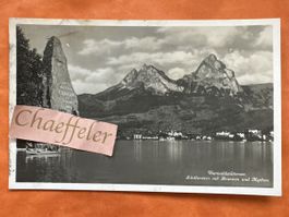1931 Vierwaldstättersee Schillerstein mit Brunnen u. Mythen 