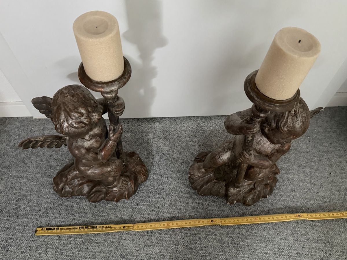 Statuette: 2 antike Engel-Kerzenständer – Usato da Wettingen venduto da Mat5430 6