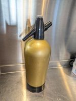 Soda Syphon Flasche Gold Vintage mcm