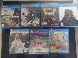 PS4 Spiele Konvolut 7 Stk. inkl. Ghost of Tsushima