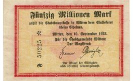 Witten 50 Mil.Mark Serie F 10.09.1923 VZ-VZ+