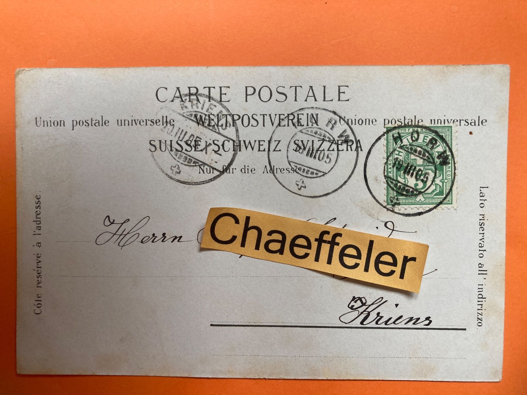 Ansichtskarten: 1905 Rütli – Gebraucht aus Zürich von Chaeffeler 1