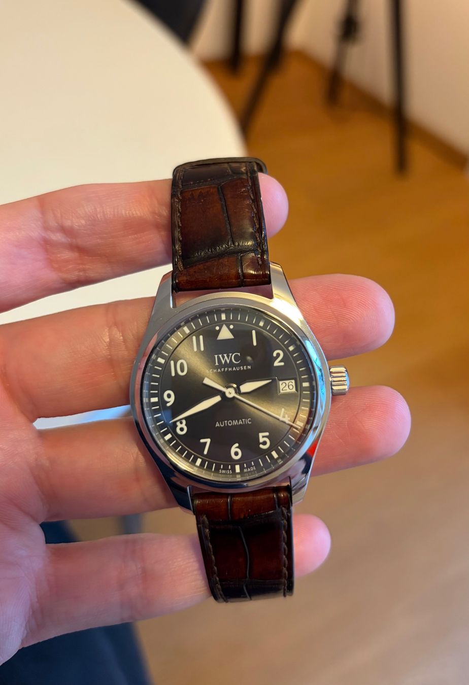 IWC Orologi: IWC Pilot 36, graues Ziffernblatt, Box no Papers – Usato da Uitikon Waldegg venduto da paratroopamac 1