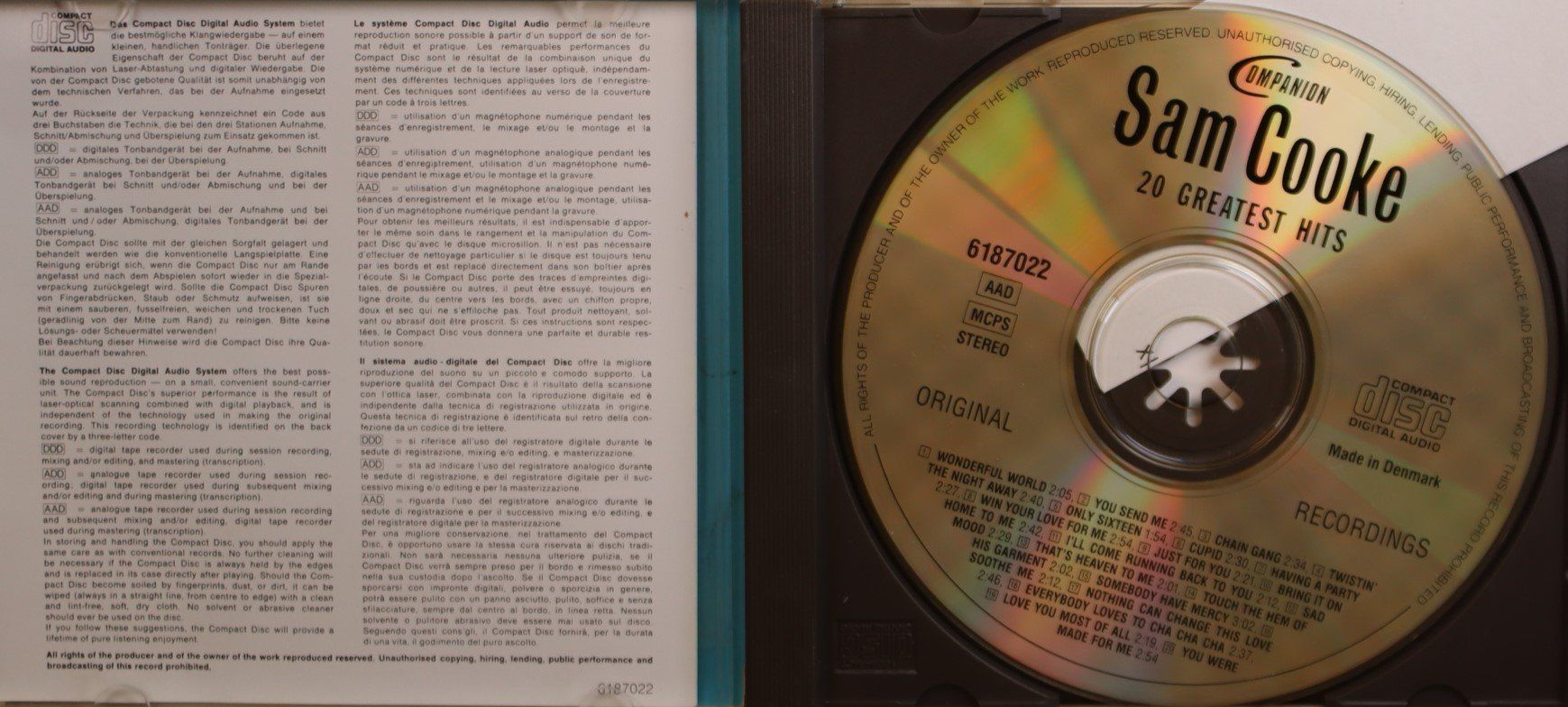 CDs: Sam Cooke – 20 Greatest Hits – Gebraucht aus Luzern von CONTENTI 1