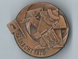 Fasnachtsplakette Basel, "Blaggedde" 1970 (Bronce)