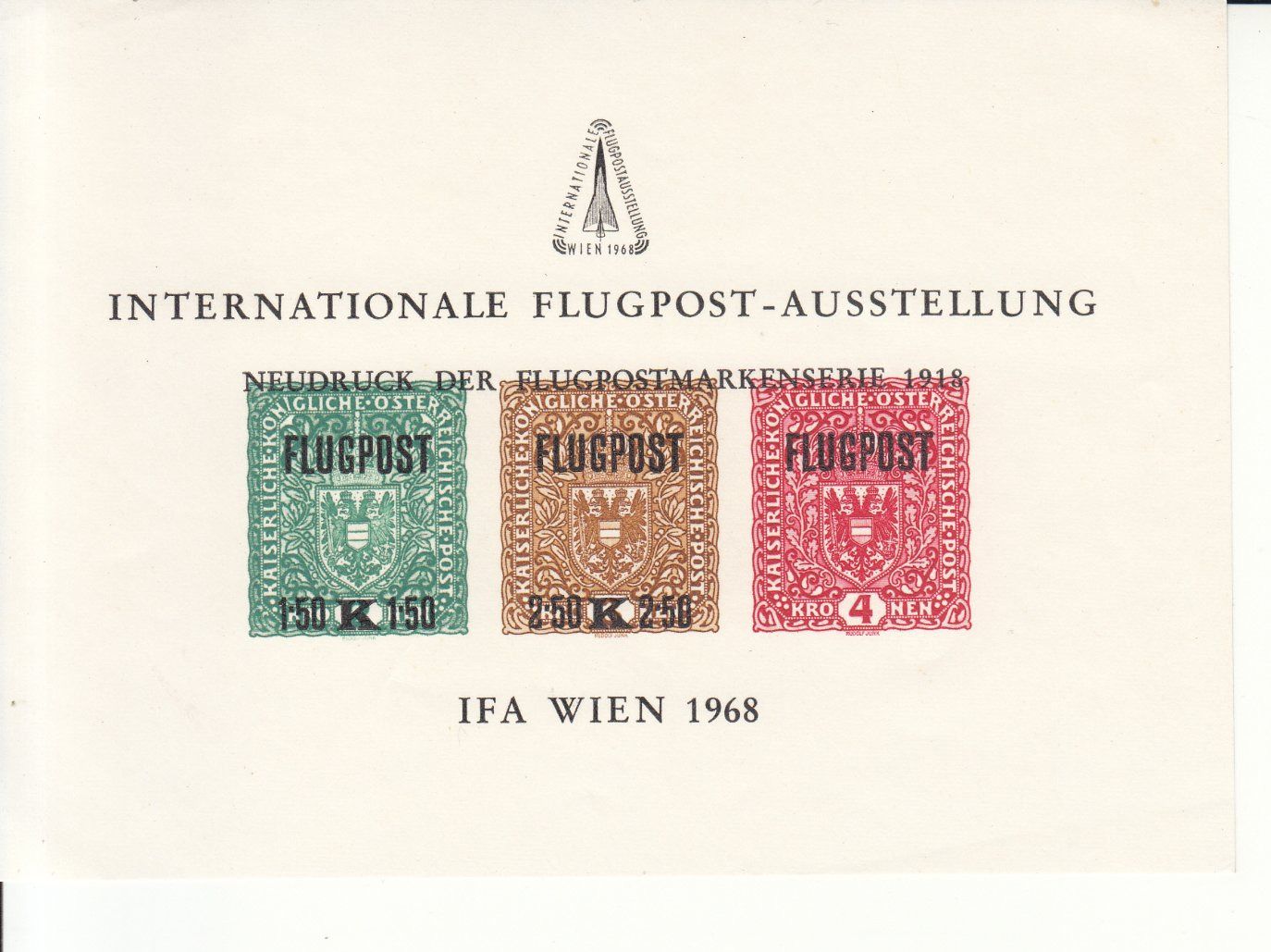 Tutti i francobolli: IFA Wien 1968 Gedenkblatt – Usato da Bürglen TG venduto da StampGraf