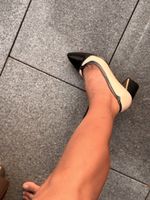 Elegante Damen Schuhe, schwarz/beige, Gr. 36Herbst 🍂 (51)