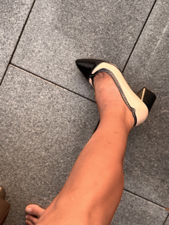 Elegante Damen Schuhe, schwarz/beige, Gr. 36Herbst 🍂 (51)