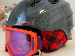 Neuer Skihelm mit Skibrille für Kinder Gr.S