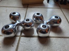 Vintage kerzenständer alu guss 70er D 18cm H 7cm kerzen D2cm