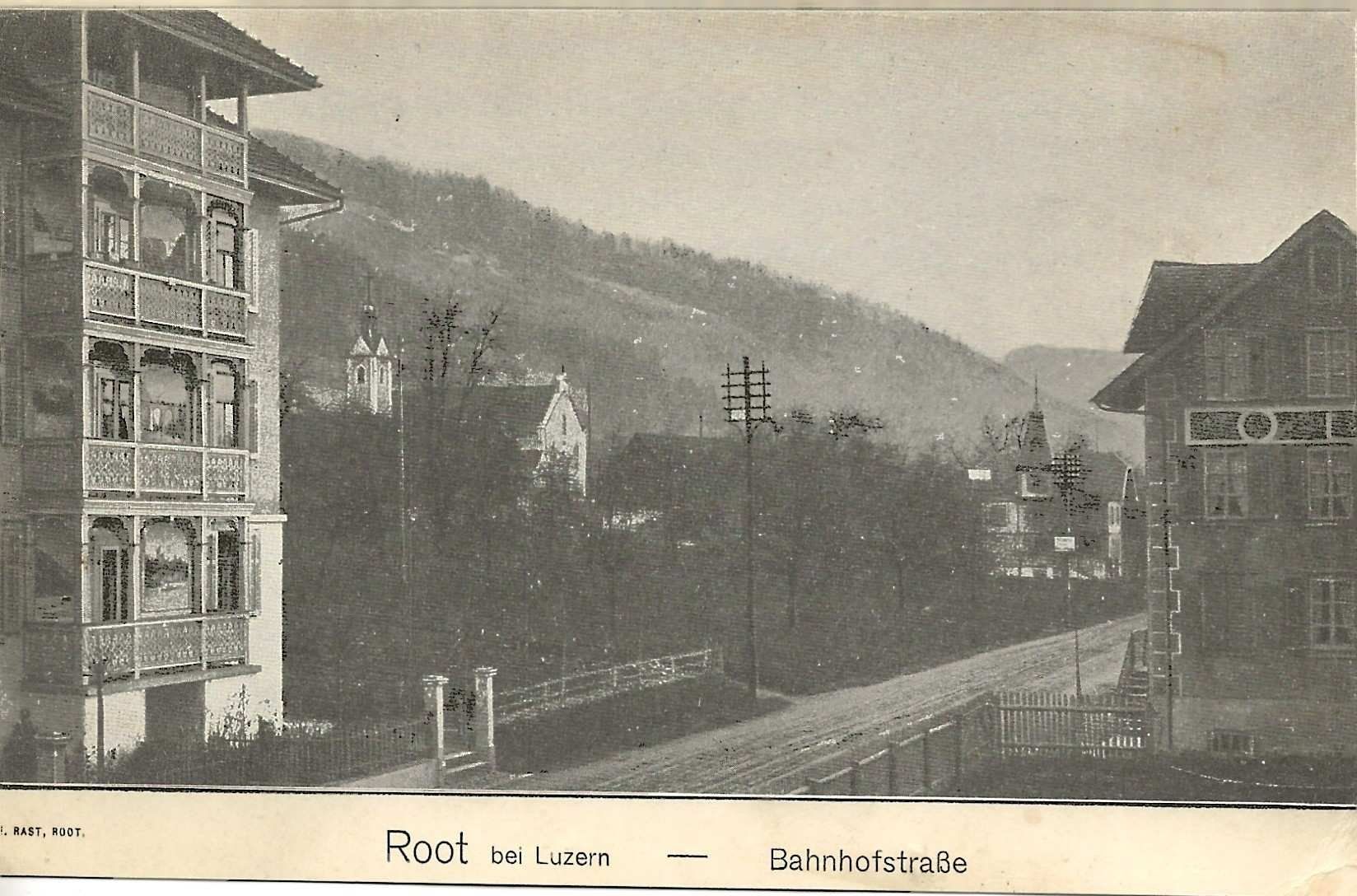 Cartoline postali: Root LU Bahnhofstrasse Alte Häuser Villa + Kirche 1910 gut e – Nuovo (secondo la descrizione) da Ennetmoos venduto da Ambuman