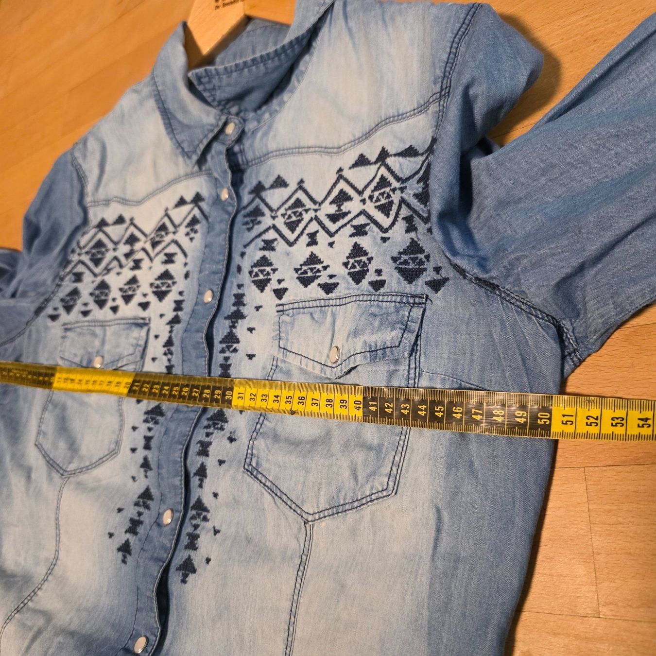 Camicette: Denim Hemd Bluse Gr.38/40 Western Style Baumwolle – Usato da Wald ZH venduto da CapLux 9