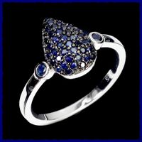 ♛ Zierlicher Saphir 925 Silberring