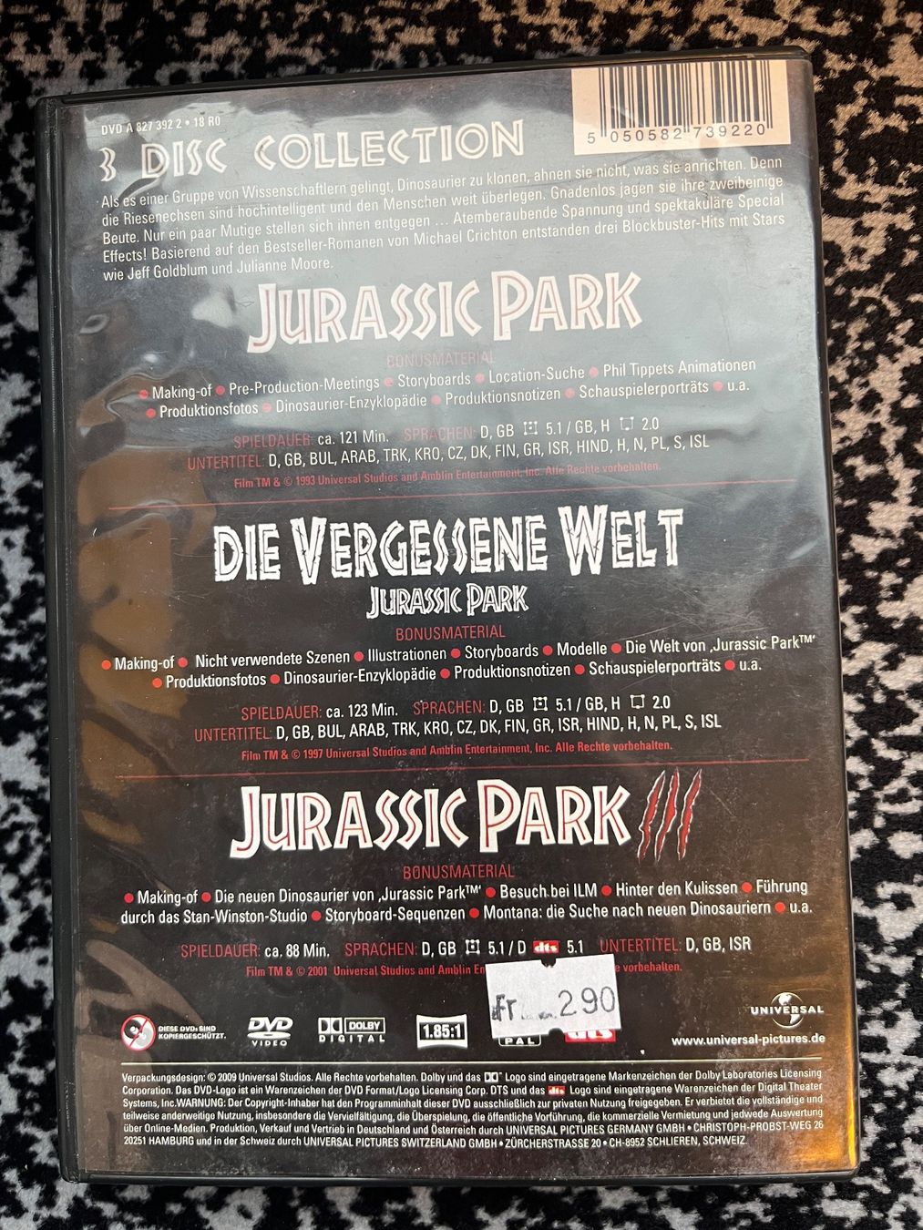 Tutti i DVDs: Jurassic Park, Trilogy, DVD - 3 Disc Collection – Nuovo (secondo la descrizione) da Sierre venduto da black.box 2