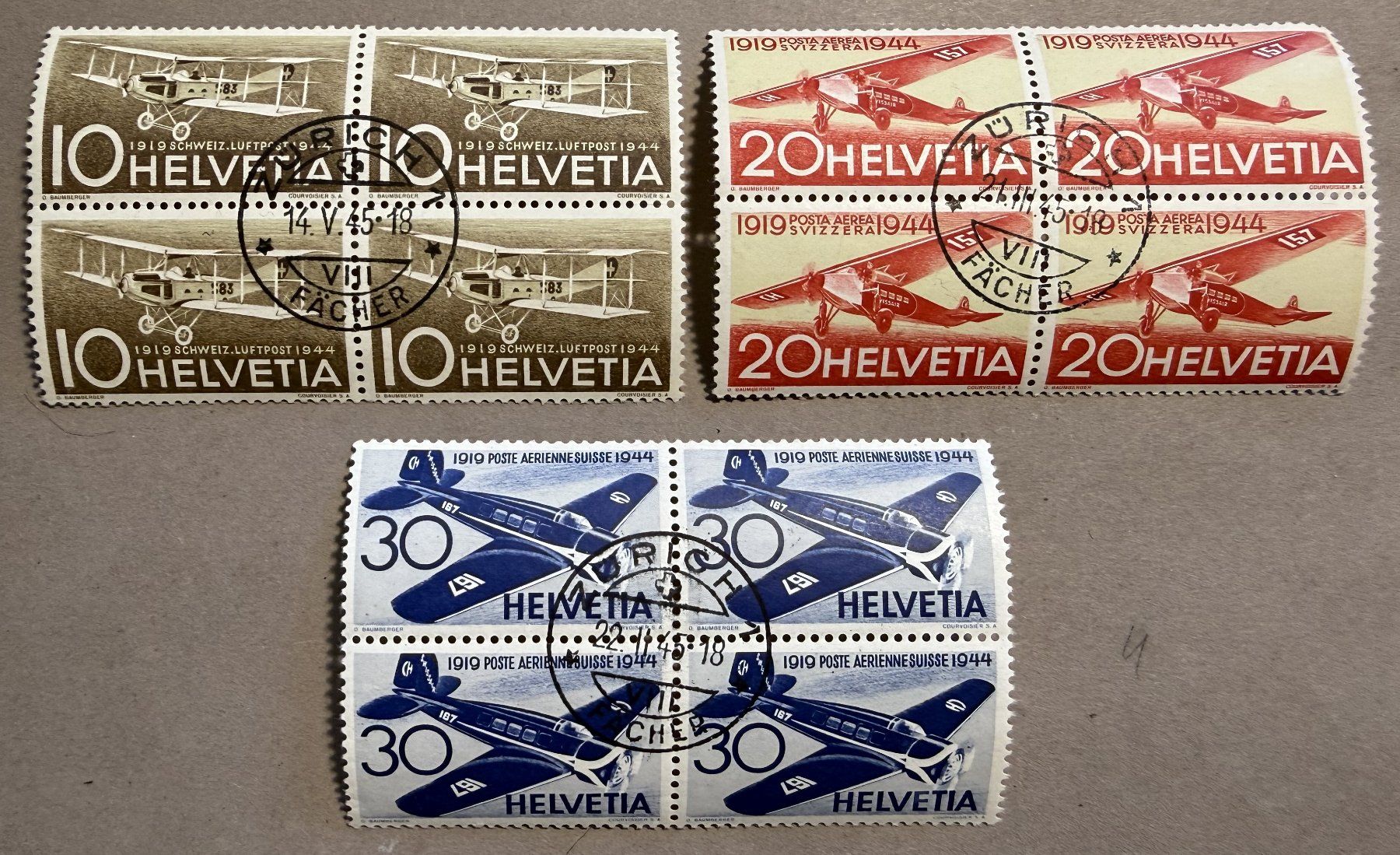 Alle Briefmarken: F37 - 39 Stp.  SBK 20.- – Gebraucht aus Steinhausen von yukon26