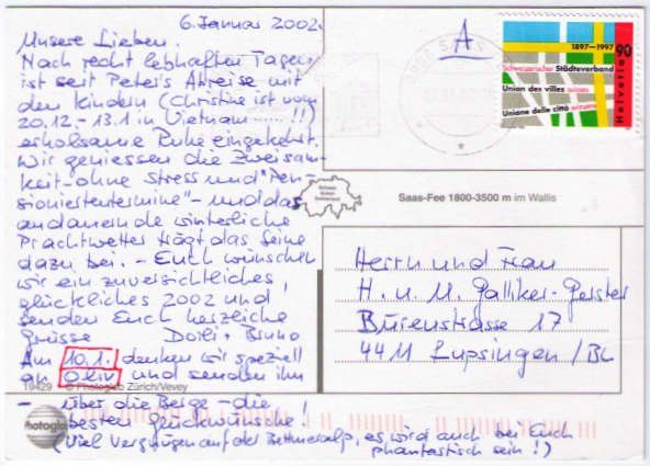 Cartoline postali: Saas Fee – Usato da Binningen venduto da Mountainrider 1