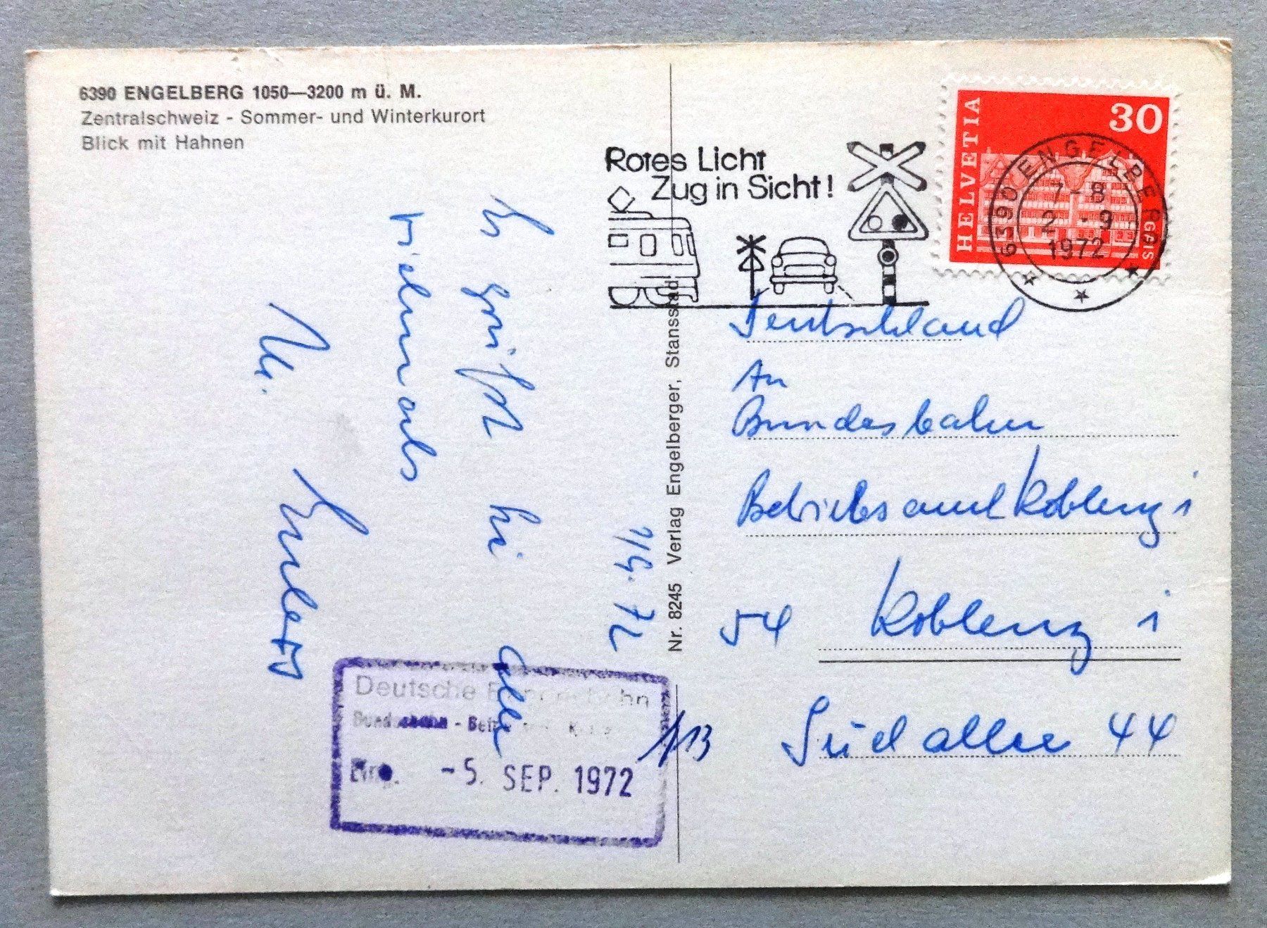 Cartes postales: Engelbrg, Blick mit Hahnen – Défectueux à Fétigny par Billy2miny 1