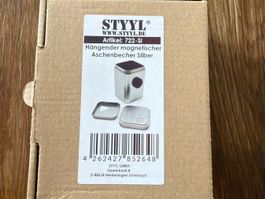 Aschenbecher Styyl magnetisch silber gebraucht