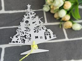 WEIHNACHTSBAUM GESCHMÜCKT STANZSCHABLONE
