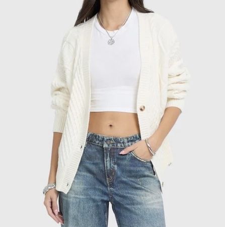 Strickjacke, Guess, creme-weiss, Grösse XS, neuwertig