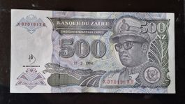 Billet Zaire 500 Nouveaux Zaïres 15-2-1994