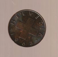 MONETA SVIZZERA 2 centesimi 1963 usata - circolata Rame