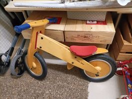 Laufrad Holz Kinder rot/blau guter Zustand