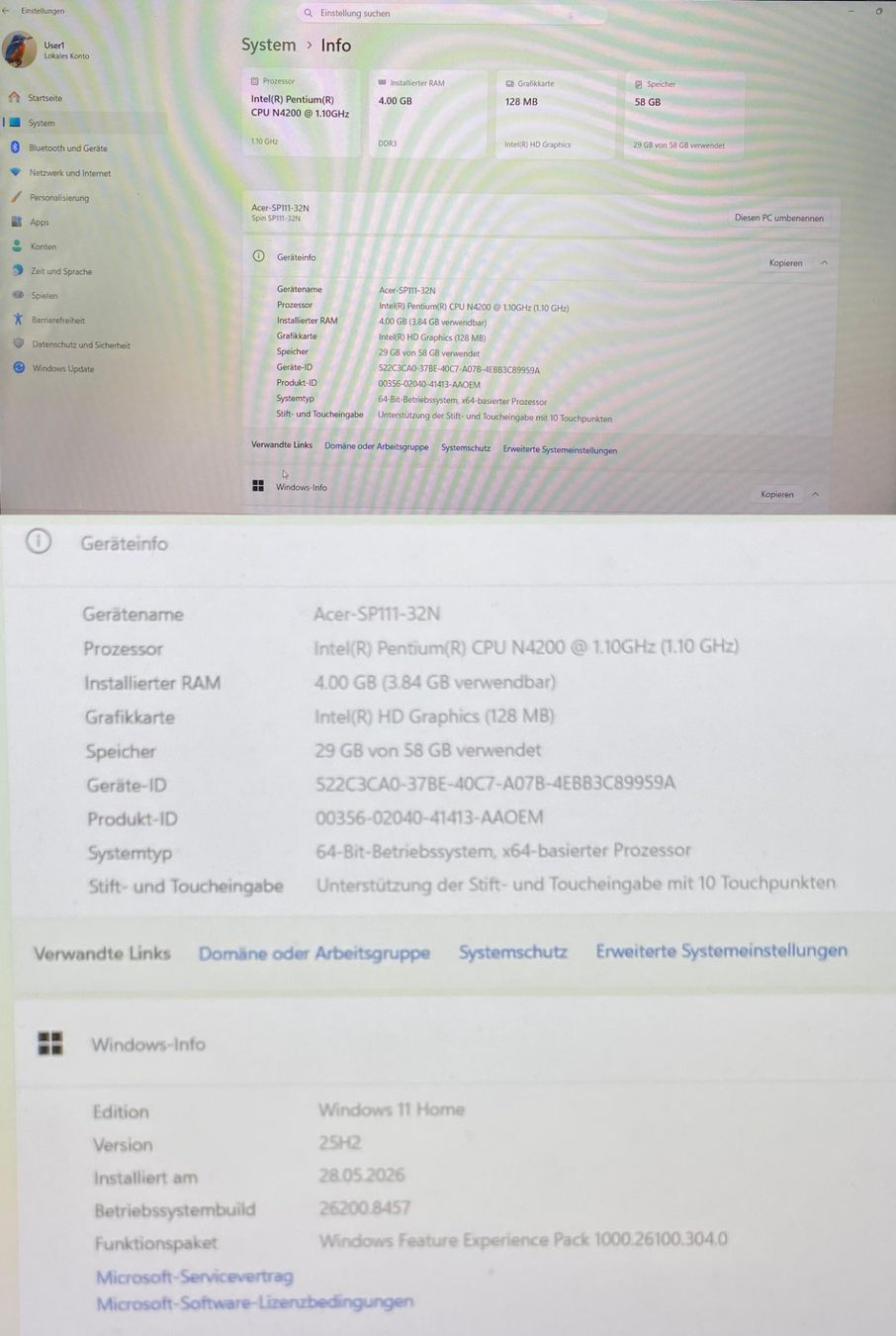 Acer Notebook: Acer Spin SP111-32N Convertible mit Office2024 Schnäppchen!! – Usato da Oberrohrdorf venduto da Mtubist 5