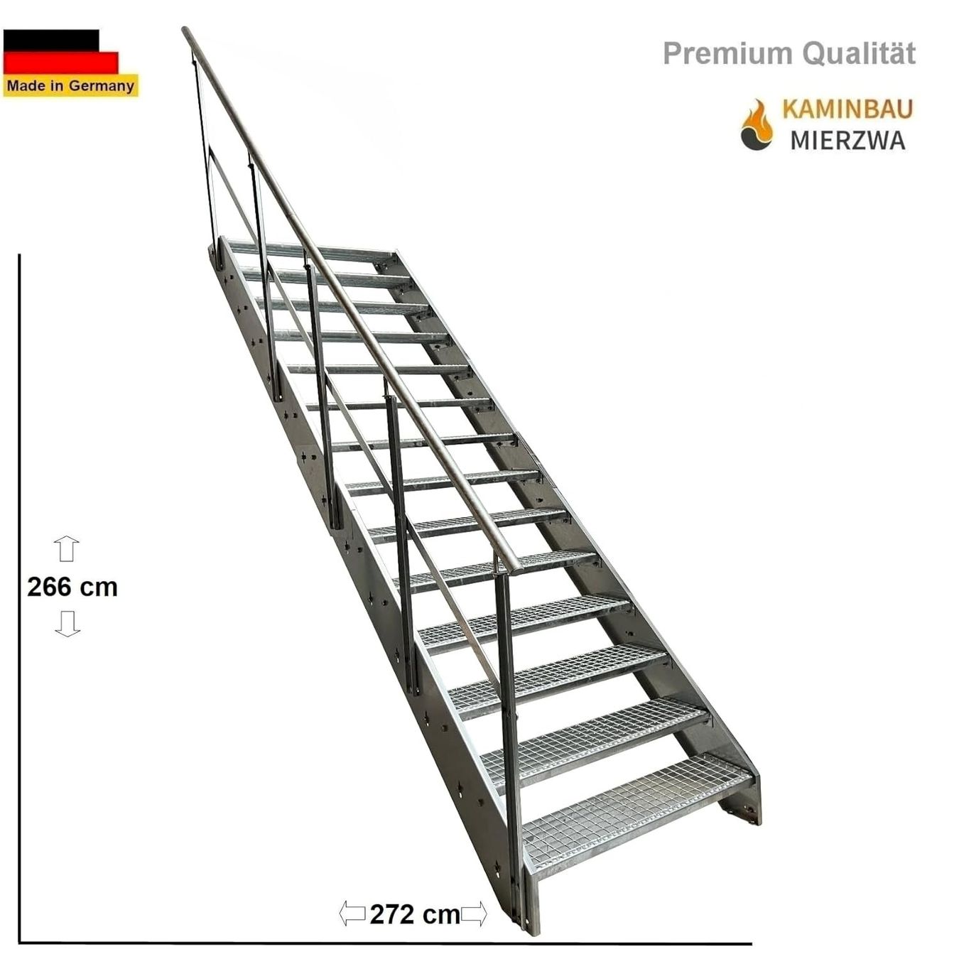 Sonstiges: Stahltreppe 14 Stufen+Geländer 60x266cm – Neu und originalverpackt aus Bottighofen von zaap 1