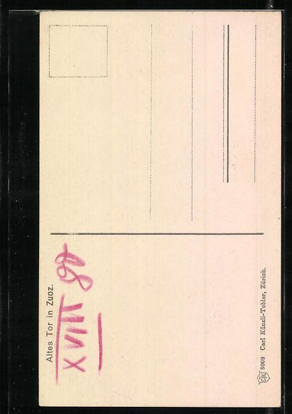 Cartoline postali: AK Zuoz, Altes Tor – Usato da Berlin venduto da bartko-reher 1