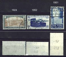 Italien 3 gute Werte von 1924/52/51, gestempelt
