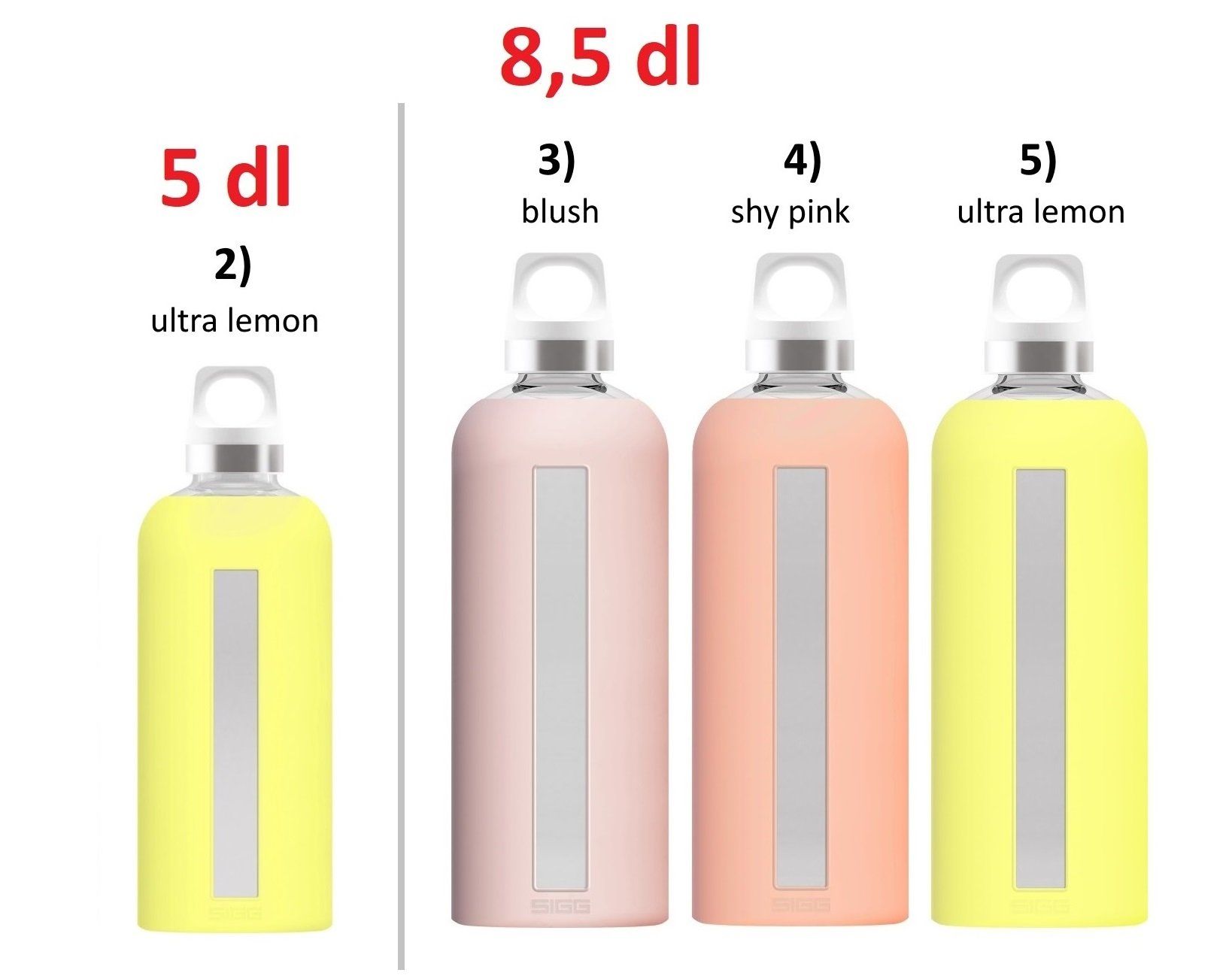 Sigg Borracce & Thermos: SIGG STAR Glas Trinkflasche 5dl oder 8,5 dl - Auswahl – Nuovo (secondo la descrizione) da Kägiswil venduto da nick333
