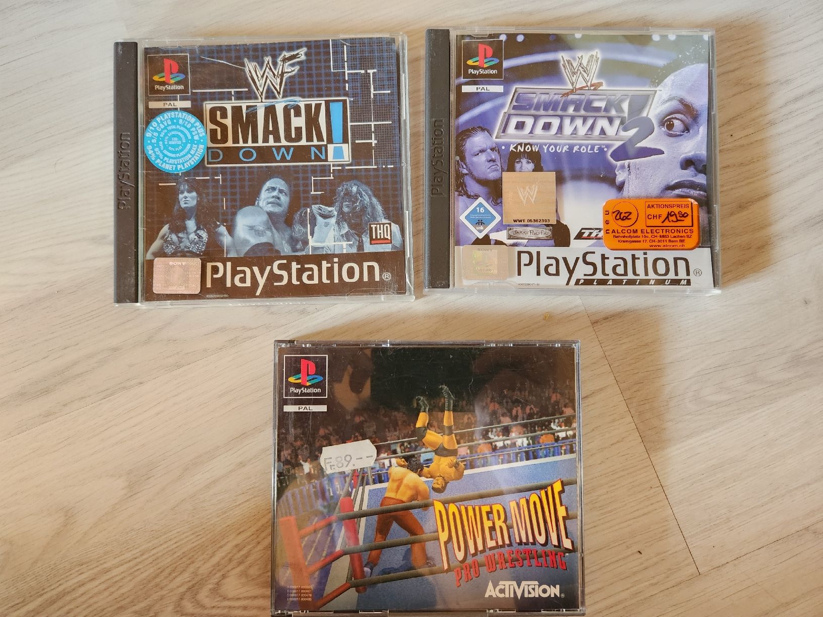 Sony Spiele: Playstation 1 PS1 Wrestling Sammlung, Smack Down, power move – Gebraucht aus Tafers von whereyogamesat